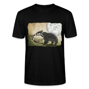 Meister Dachs ~ Kritzeltoon #15 - Stanley/Stella Unisex Bio-T-Shirt CRAFTER - Schwarz - Vorne - Alina (178cm) & Michal (187cm)