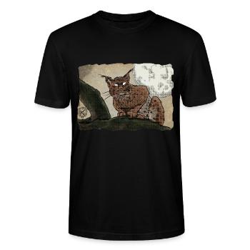 Leonard Luchs ~ Kritzeltoon #12 - Stanley/Stella Unisex Bio-T-Shirt CRAFTER - Schwarz - Vorne - Alina (178cm) & Michal (187cm)