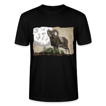 Marvin Mufflon - Kritzeltoon #17 - Stanley/Stella Unisex Bio-T-Shirt CRAFTER - Schwarz - Vorne - Alina (178cm) & Michal (187cm)
