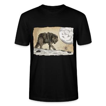 Wolfgang Wolf - Kritzeltoon #21 - Stanley/Stella Unisex Bio-T-Shirt CRAFTER - Schwarz - Vorne - Alina (178cm) & Michal (187cm)