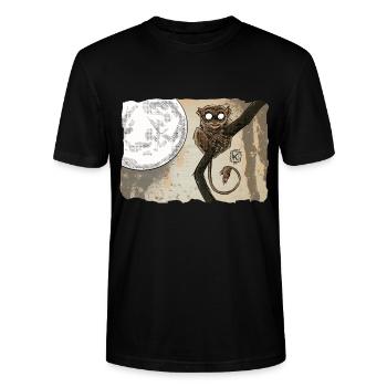 Koboldmaki Mort ~ Kritzeltoon #25 - Stanley/Stella Unisex Bio-T-Shirt CRAFTER - Schwarz - Vorne - Alina (178cm) & Michal (187cm)