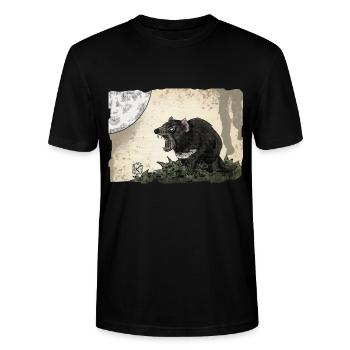 Taz der tasmanische Teufel ~ Kritzeltoon #24 - Stanley/Stella Unisex Bio-T-Shirt CRAFTER - Schwarz - Vorne - Alina (178cm) & Michal (187cm)