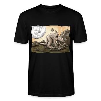 Elise Erdferkel ~ Kritzeltoon #26 - Stanley/Stella Unisex Bio-T-Shirt CRAFTER - Schwarz - Vorne - Alina (178cm) & Michal (187cm)