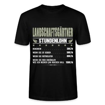 Gärtner Stundenlohn Landschaftsgärtner Gehalt - Stanley/Stella Unisex Bio-T-Shirt CRAFTER - Schwarz - Vorne - Alina (178cm) & Michal (187cm)