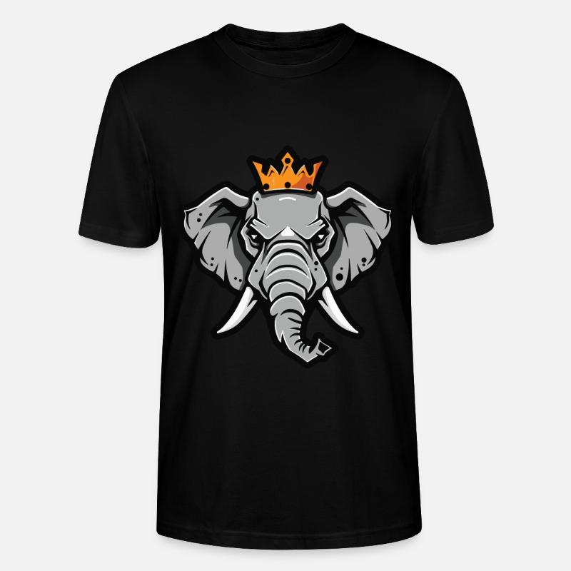 Elefant Krone - Stanley/Stella Unisex Bio-T-Shirt CRAFTER - Schwarz