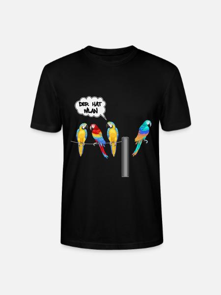 wlan unter Papageien - Stanley/Stella CRAFTER Unisex Organic T-Shirt - black