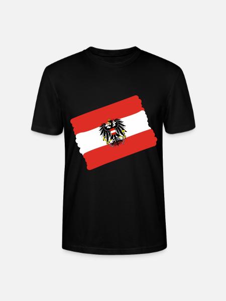 Austria Flag - Stanley/Stella CRAFTER Unisex Organic T-Shirt - black