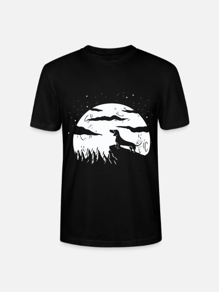 Dachshund Full Moon - Stanley/Stella CRAFTER Unisex Organic T-Shirt - black