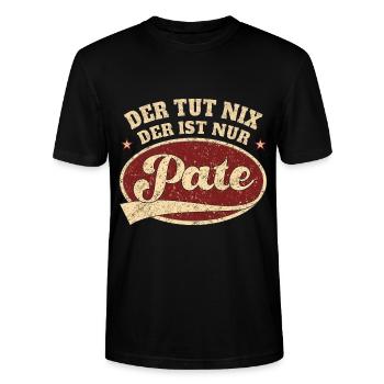 Pate der tut nix Pate - Stanley/Stella Unisex Bio-T-Shirt CRAFTER - Schwarz - Vorne - Alina (178cm) & Michal (187cm)