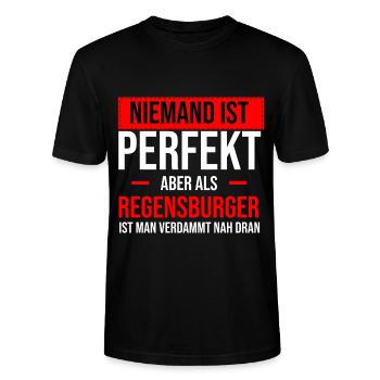 Regensburg Meine Stadt Bayern Regensburger - Stanley/Stella Unisex Bio-T-Shirt CRAFTER - Schwarz - Vorne - Alina (178cm) & Michal (187cm)