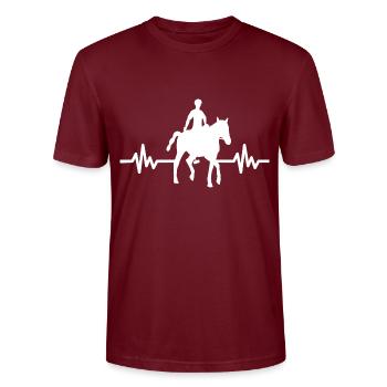Heartbeat - Étalon Cheval Jument Ross Equestrian - T-shirt bio CRAFTER Stanley Stella Unisexe - bordeaux - Devant - Alina (178cm) & Michal (187cm)