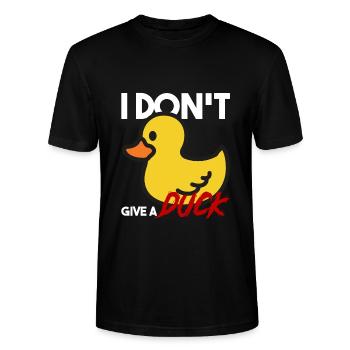 Duck Rubber Duck Don't Give A Duck Rebel Funny - Stanley/Stella CRAFTER Unisex Organic T-Shirt - black - Front - Alina (178cm) & Michal (187cm)