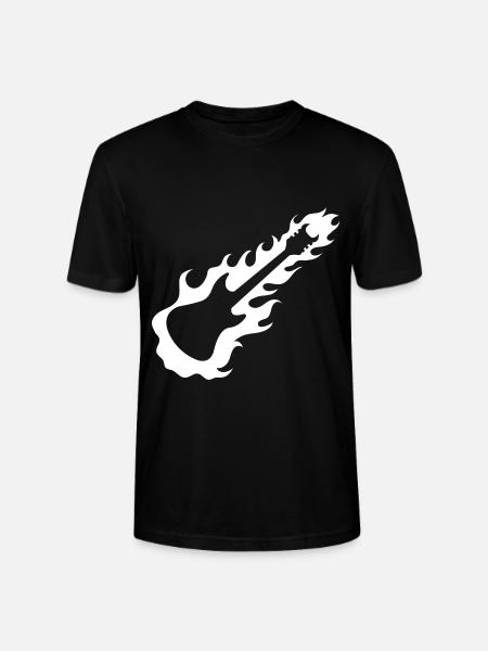Guitar - Guitar / Rock - Fire - Stanley/Stella CRAFTER Unisex Organic T-Shirt - black