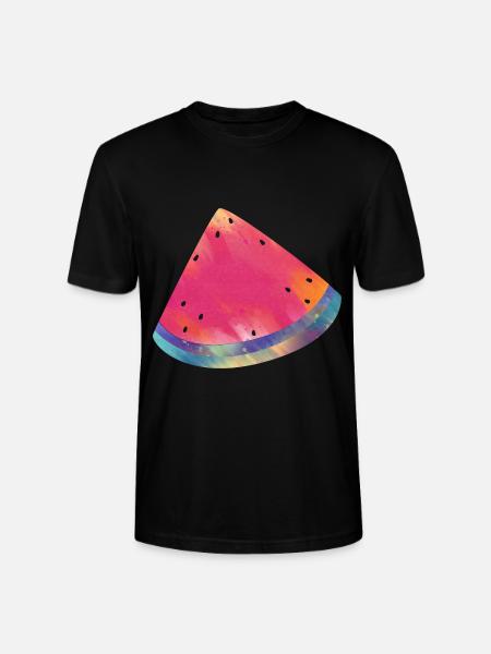 Bunte Wassermelone Sommer Lebensmittel - Stanley/Stella Unisex Bio-T-Shirt CRAFTER - Schwarz