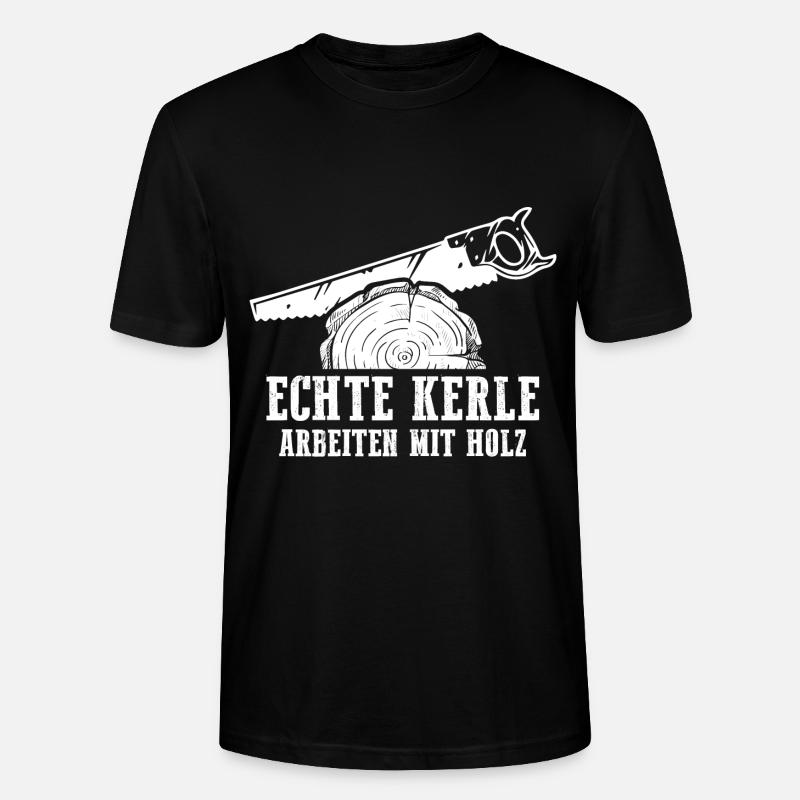 Echte Kerle Arbeiten mit Holz - Stanley/Stella Unisex Bio-T-Shirt CRAFTER - Schwarz