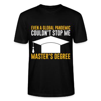 Même une pandémie n’a pas pu m’arrêter, maîtrise3 - T-shirt bio CRAFTER Stanley Stella Unisexe - noir - Devant - Alina (178cm) & Michal (187cm)