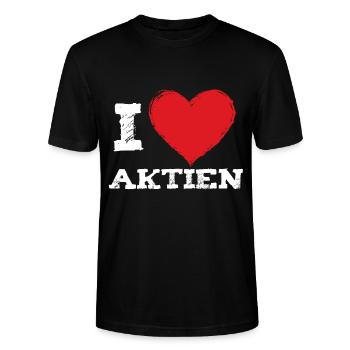 Ich liebe Aktien - Börse Investor - Stanley/Stella Unisex Bio-T-Shirt CRAFTER - Schwarz - Vorne - Alina (178cm) & Michal (187cm)