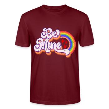 Be Mine Herzen Regenbogen - Stanley/Stella Unisex Bio-T-Shirt CRAFTER - Burgunderrot - Vorne - Alina (178cm) & Michal (187cm)