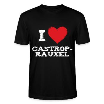 Ich liebe meine Stadt Castrop-Rauxel - Stanley/Stella Unisex Bio-T-Shirt CRAFTER - Schwarz - Vorne - Alina (178cm) & Michal (187cm)