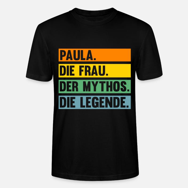 Name Paula - Stanley/Stella Unisex Bio-T-Shirt CRAFTER - Schwarz
