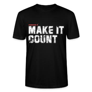 Make it count - Workout Design - Stanley/Stella Unisex Bio-T-Shirt CRAFTER - Schwarz - Vorne - Alina (178cm) & Michal (187cm)