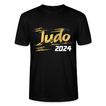 Judo 2024 - T-shirt bio CRAFTER Stanley Stella Unisexe - noir - Devant - Alina (178cm) & Michal (187cm)