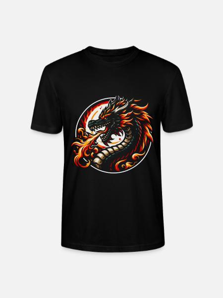 Bunter Feuerdrache für Drachenfans - Stanley/Stella Unisex Bio-T-Shirt CRAFTER - Schwarz