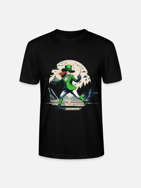 St. Patrick's Day Shamrock Fencing - Stanley/Stella CRAFTER Unisex Organic T-Shirt - black