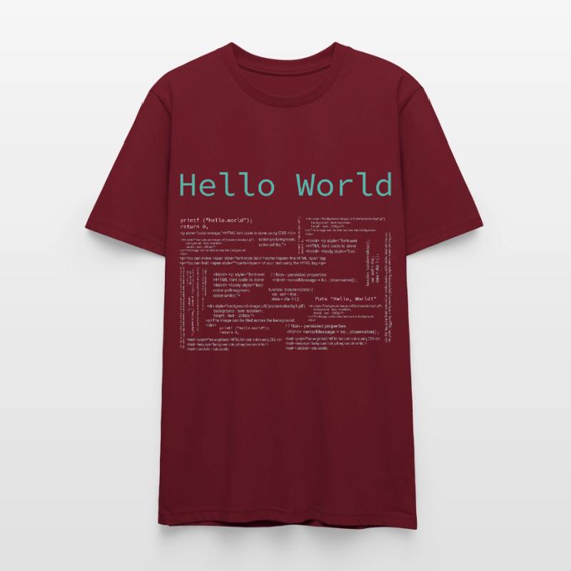 Hello World - Computer Pr... Programmeur & Nerd T-shirt bio CRAFTER Stanley Stella Unisexe
