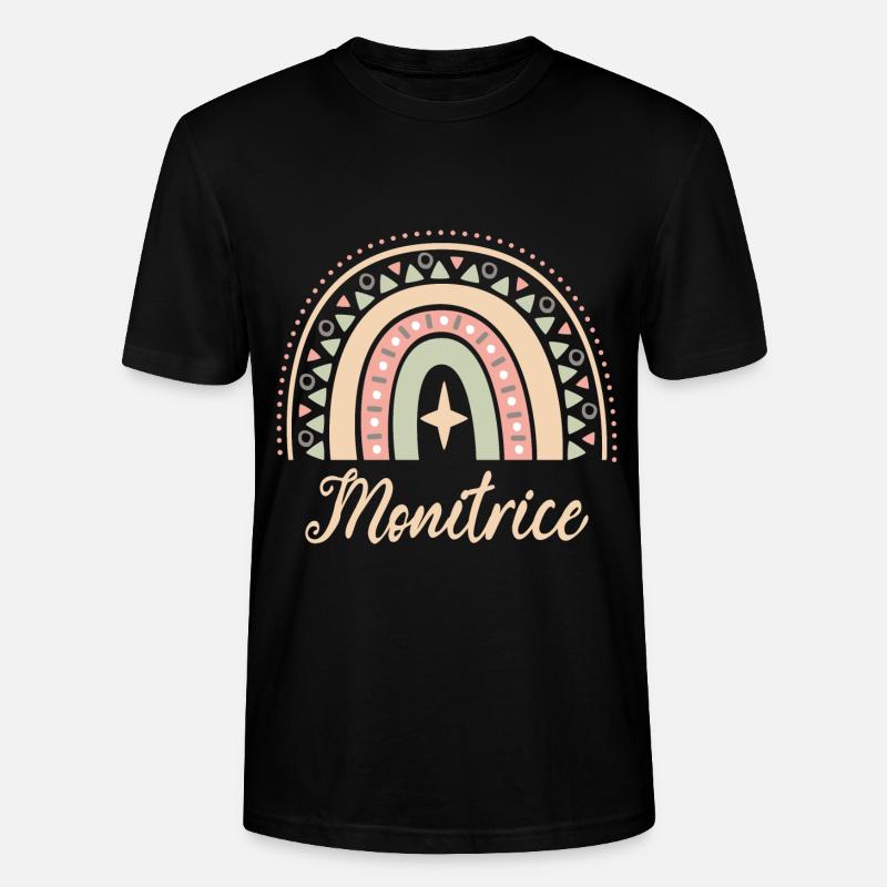 Cadeau Monitrice. Boho Rainbow monitrice. - T-shirt bio CRAFTER Stanley Stella Unisexe - noir