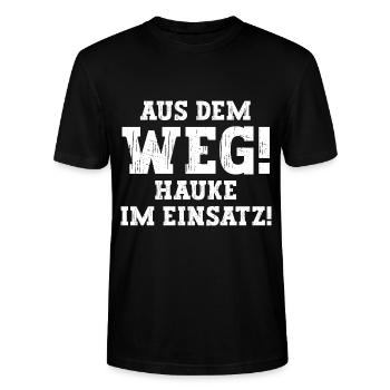 Hauke Lustiger Spruch Vorname Name Hauke - Stanley/Stella Unisex Bio-T-Shirt CRAFTER - Schwarz - Vorne - Alina (178cm) & Michal (187cm)