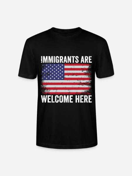 Immigrants are welcome Immigration lovers - Stanley/Stella CRAFTER Unisex Organic T-Shirt - black