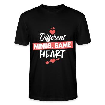 Neurodiverses Ehepaar Valentinstag - Stanley/Stella Unisex Bio-T-Shirt CRAFTER - Schwarz - Vorne - Alina (178cm) & Michal (187cm)