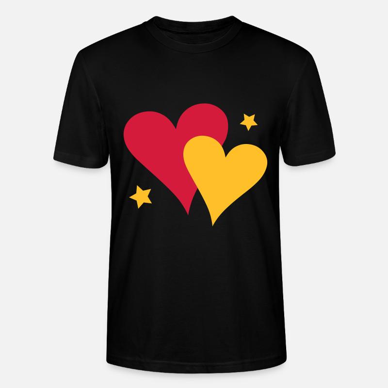Zwei Herzen - Stanley/Stella Unisex Bio-T-Shirt CRAFTER - Schwarz