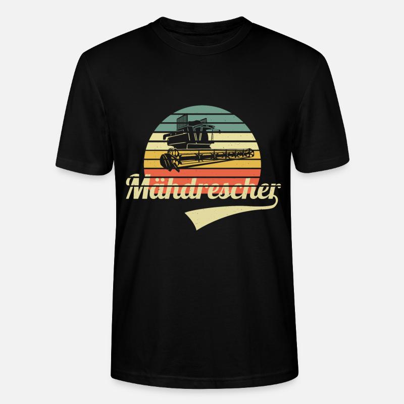 Mähdrescher Retro - Stanley/Stella Unisex Bio-T-Shirt CRAFTER - Schwarz