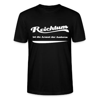 reichtum 01 weiss gross - Stanley/Stella Unisex Bio-T-Shirt CRAFTER - Schwarz - Vorne - Alina (178cm) & Michal (187cm)