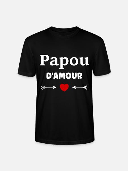 papou d'amour - T-shirt bio CRAFTER Stanley Stella Unisexe - noir
