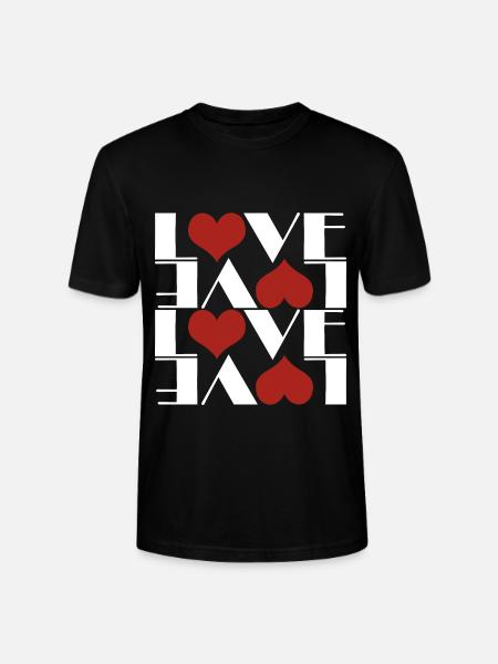 LOVE hearts - Stanley/Stella CRAFTER Unisex Organic T-Shirt - black