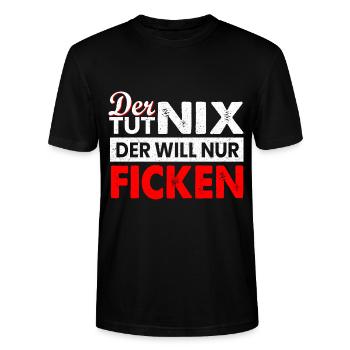 Der tut nix der will nur ficken Sex pervers - Stanley/Stella Unisex Bio-T-Shirt CRAFTER - Schwarz - Vorne - Alina (178cm) & Michal (187cm)
