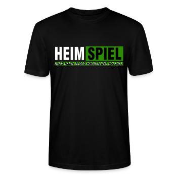 Heimspiel grün weiß - Stanley/Stella Unisex Bio-T-Shirt CRAFTER - Schwarz - Vorne - Alina (178cm) & Michal (187cm)