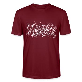 punkte muster punkt glänzend - Stanley/Stella Unisex Bio-T-Shirt CRAFTER - Burgunderrot - Vorne - Alina (178cm) & Michal (187cm)