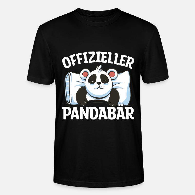 offizieller Pandabär Geschenk - Stanley/Stella Unisex Bio-T-Shirt CRAFTER - Schwarz
