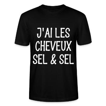 j'ai les cheveux sel et sel - T-shirt bio CRAFTER Stanley Stella Unisexe - noir - Devant - Alina (178cm) & Michal (187cm)