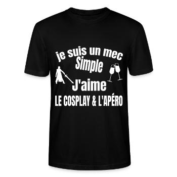 cosplay et apéro - T-shirt bio CRAFTER Stanley Stella Unisexe - noir - Devant - Alina (178cm) & Michal (187cm)