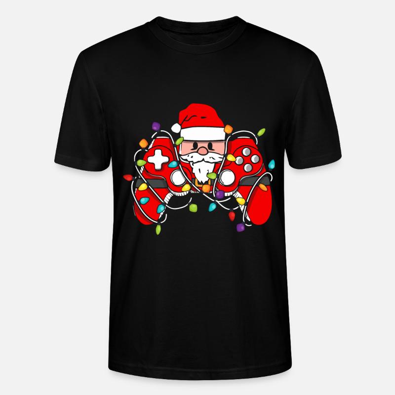 Christmas Gaming Controller - Stanley/Stella CRAFTER Unisex Organic T-Shirt - black