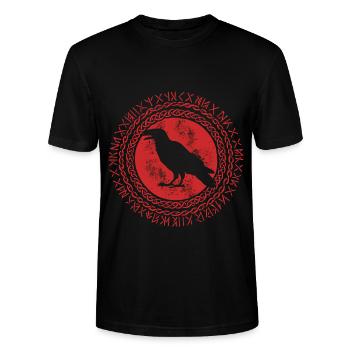Wikinger, Nordisch, Rabe, keltisch, Krähe, Runenkreis - Stanley/Stella Unisex Bio-T-Shirt CRAFTER - Schwarz - Vorne - Alina (178cm) & Michal (187cm)