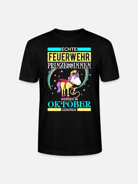Oktober - brand prinsesse - fødselsdag - - Stanley Stella CRAFTER unisex økologisk-T-shirt - sort