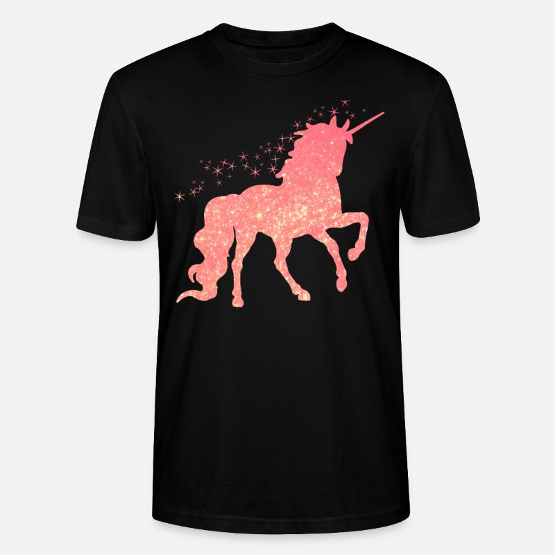 Das rote glitzer Einhorn - Stanley/Stella Unisex Bio-T-Shirt CRAFTER - Schwarz