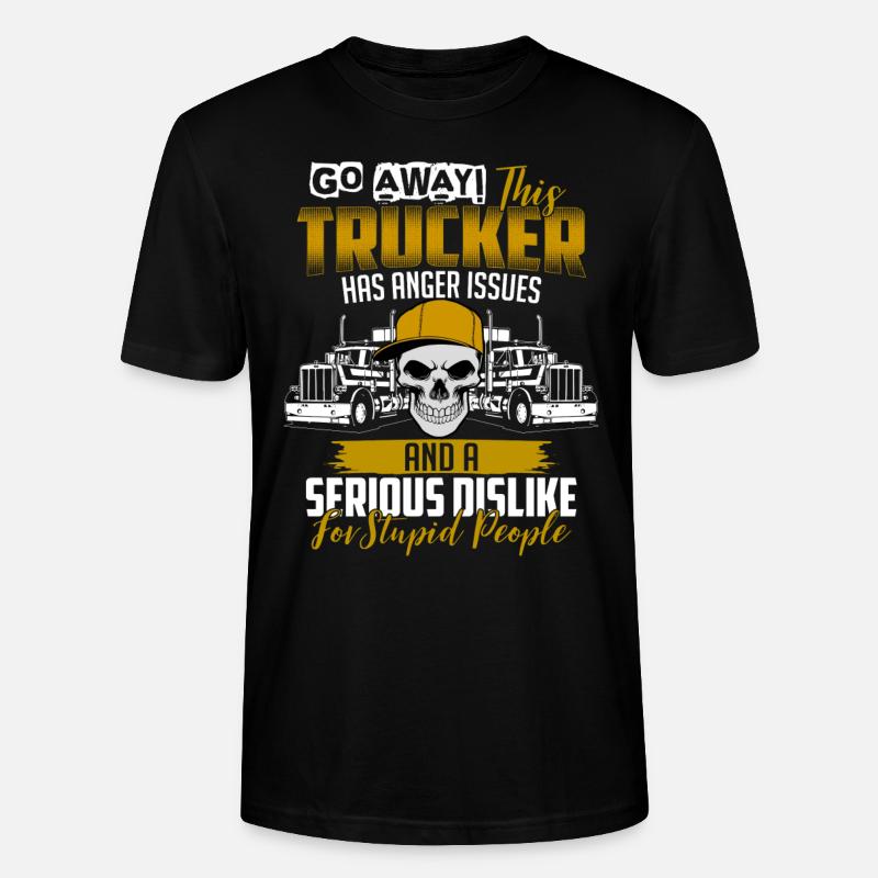 Trucker anger issues - Stanley/Stella Unisex Bio-T-Shirt CRAFTER - Schwarz