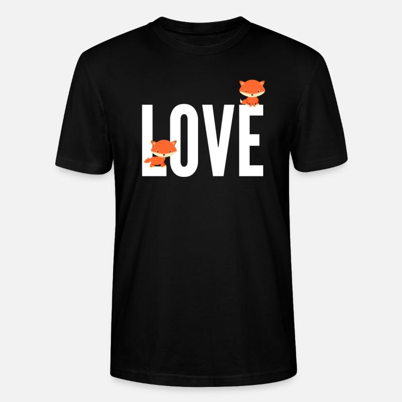 Renard Love Fox - T-shirt bio CRAFTER Stanley Stella Unisexe - noir